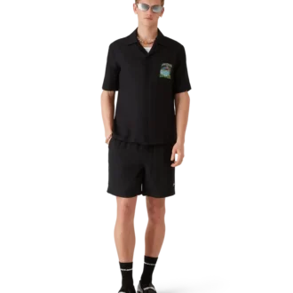 Camicie classiche a maniche corte in jacquard “Volcano”