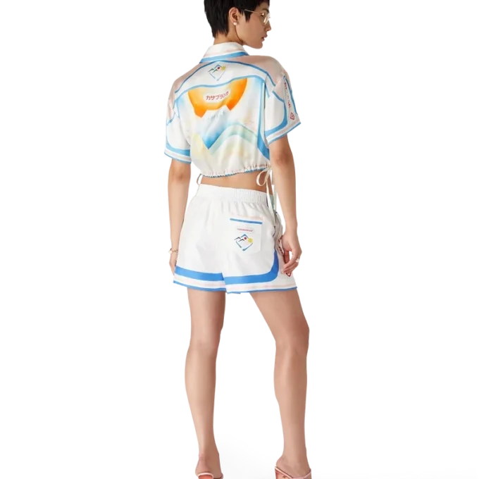 Camicie corte in seta con pantaloncini Fuji Dream