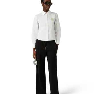 Camicie in cotone con toppa a forma di diamante e perla