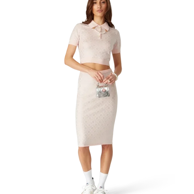 Camicie in maglia con monogramma in cristallo