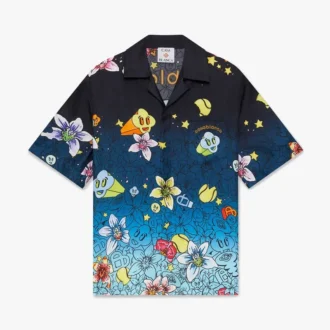 Camicie in seta a maniche corte Collage D’icones Graphiques