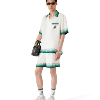 Camicie in seta a maniche corte Montagne Ondulées