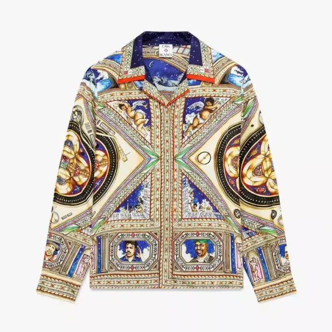 Camicie in seta a maniche lunghe con collo cubano “Take Me to Church”