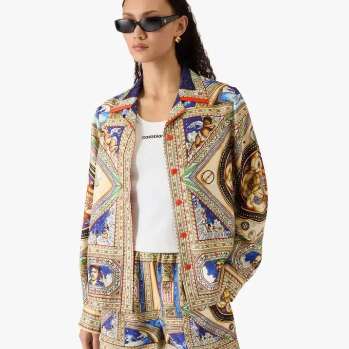 Camicie in seta a maniche lunghe con collo cubano “Take Me to Church”