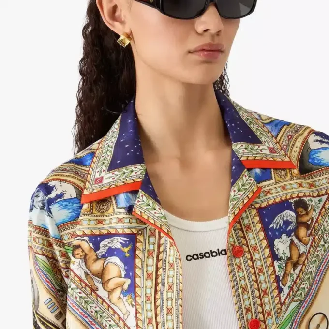 Camicie in seta a maniche lunghe con collo cubano “Take Me to Church”