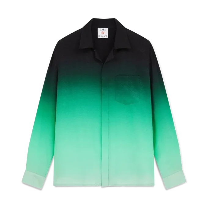 Camicie in seta a maniche lunghe con jacquard Gradient Ping Pong