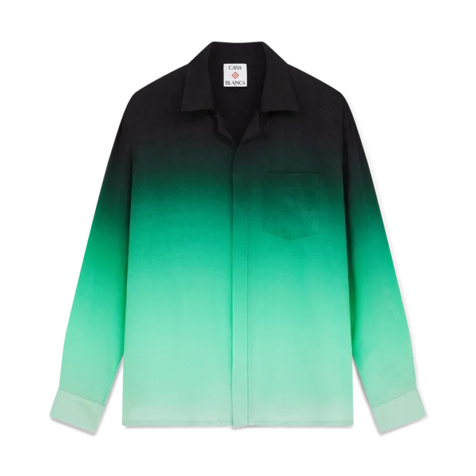 Camicie in seta a maniche lunghe con jacquard Gradient Ping Pong