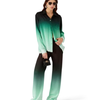 Camicie in seta a maniche lunghe con jacquard Gradient Ping Pong