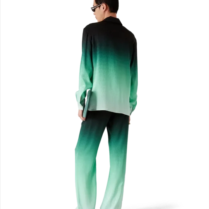 Camicie in seta a maniche lunghe con jacquard Gradient Ping Pong