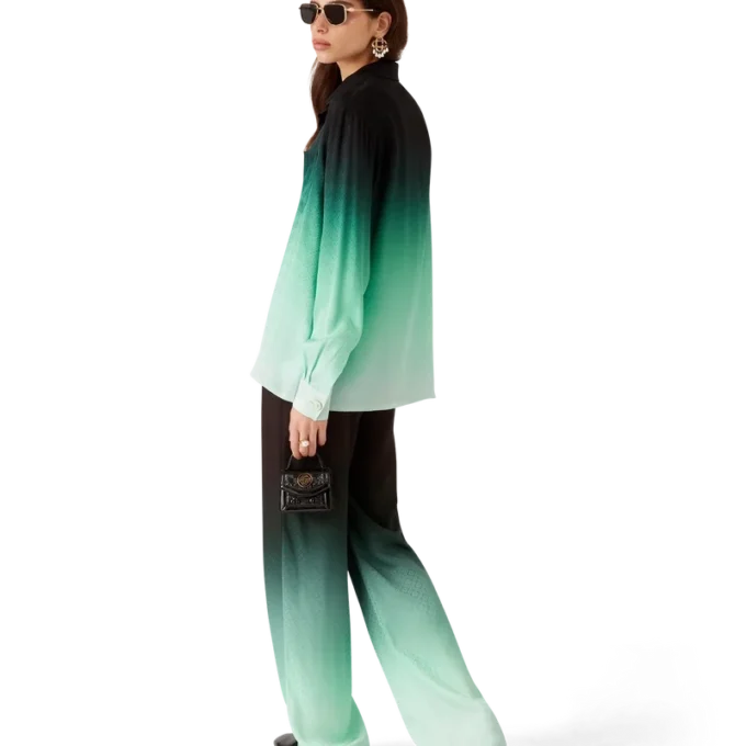 Camicie in seta a maniche lunghe con jacquard Gradient Ping Pong