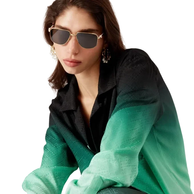 Camicie in seta a maniche lunghe con jacquard Gradient Ping Pong