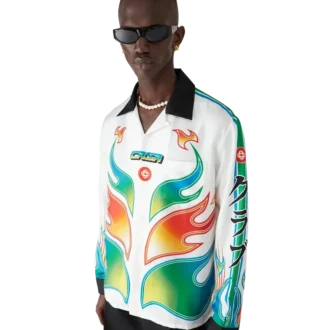 Camicie in twill di seta a maniche lunghe Flame Laurel