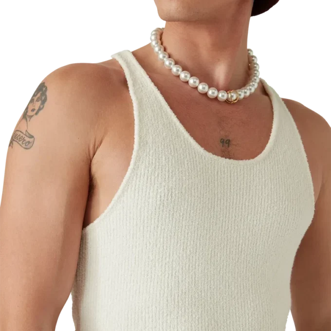 Canotta a costine bouclé Canotta a costine bouclé