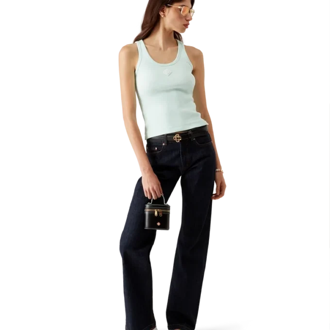 Canotta in jersey a costine