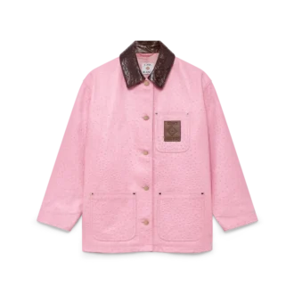 Cappotto da lavoro in pelle goffrata