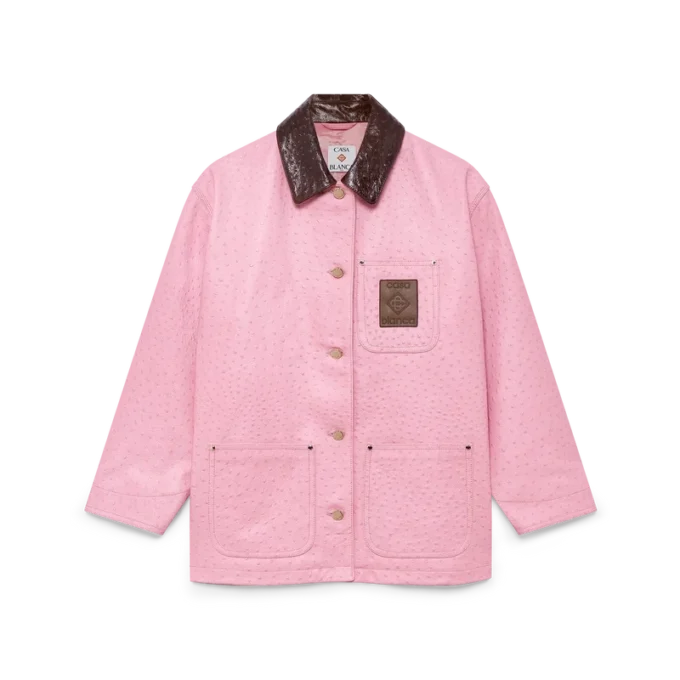 Cappotto da lavoro in pelle goffrata