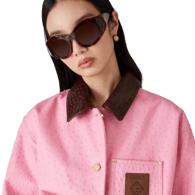 Cappotto da lavoro in pelle goffrata