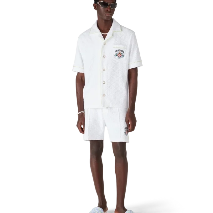 Ciabatte da piscina Monogram bianche da uomo