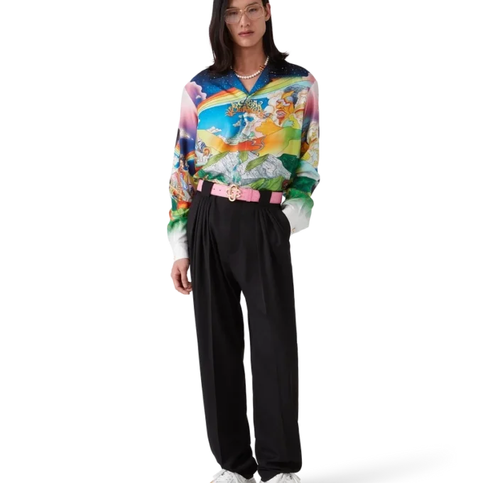 Cintura con logo CC in rilievo rosa