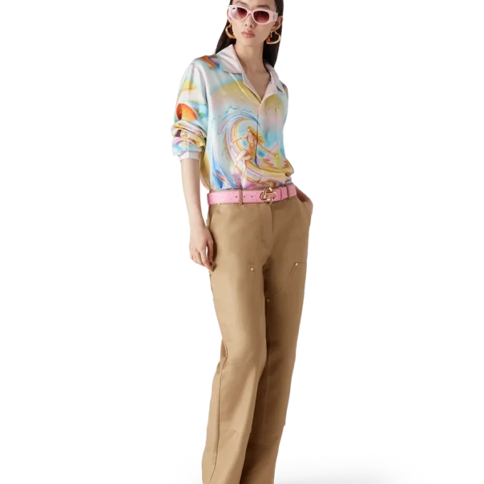 Cintura con logo CC in rilievo rosa