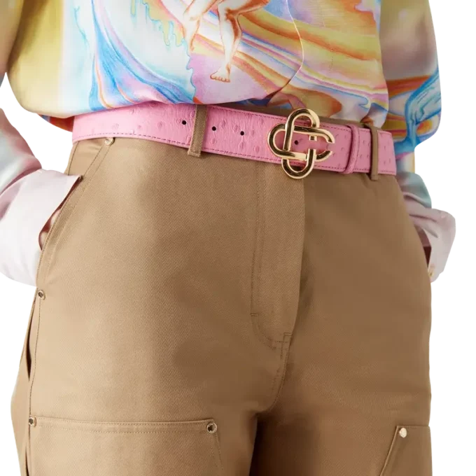 Cintura con logo CC in rilievo rosa