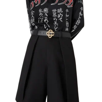 Cintura da uomo con fibbia con logo CC in oro e nero