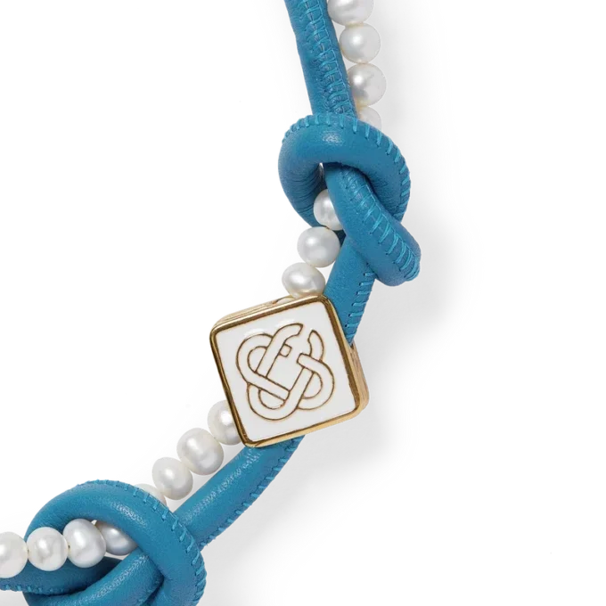 Collana annodata blu