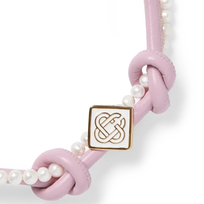 Collana annodata rosa