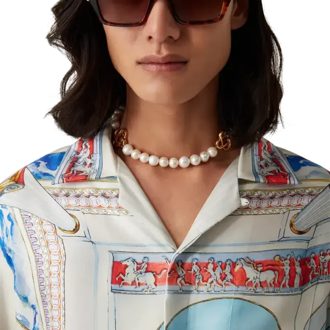 Collana con logo a perla media