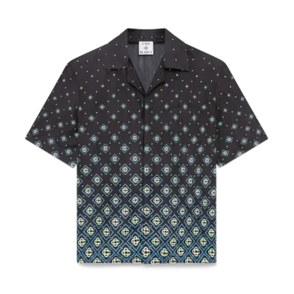 Costume da bagno a pantaloncini con monogramma nero sfumato