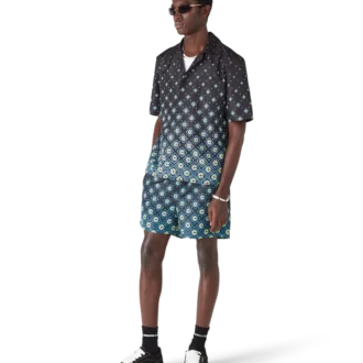 Costume da bagno a pantaloncini con monogramma nero sfumato