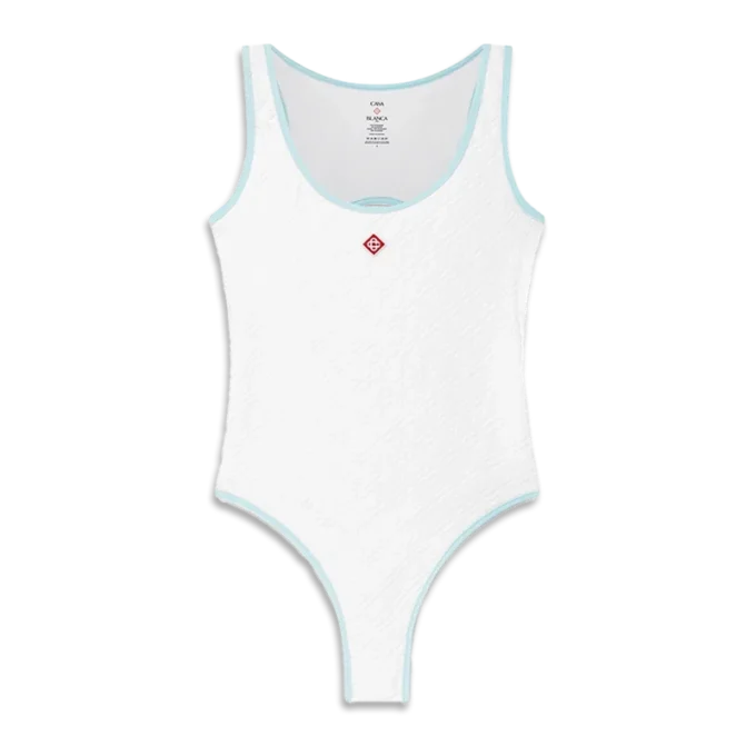 Costume da bagno con monogramma jacquard Costume da bagno con monogramma jacquard