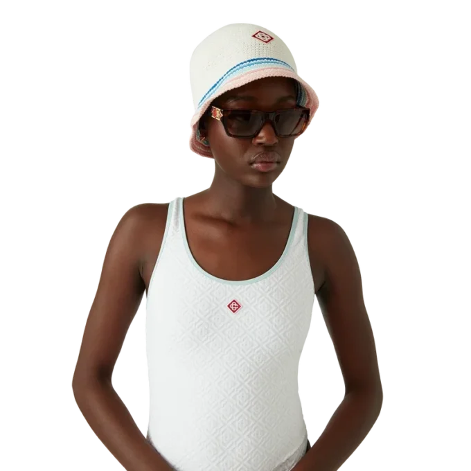 Costume da bagno con monogramma jacquard Costume da bagno con monogramma jacquard