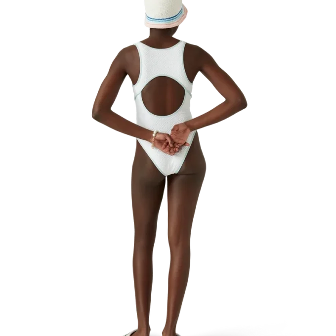 Costume da bagno con monogramma jacquard Costume da bagno con monogramma jacquard