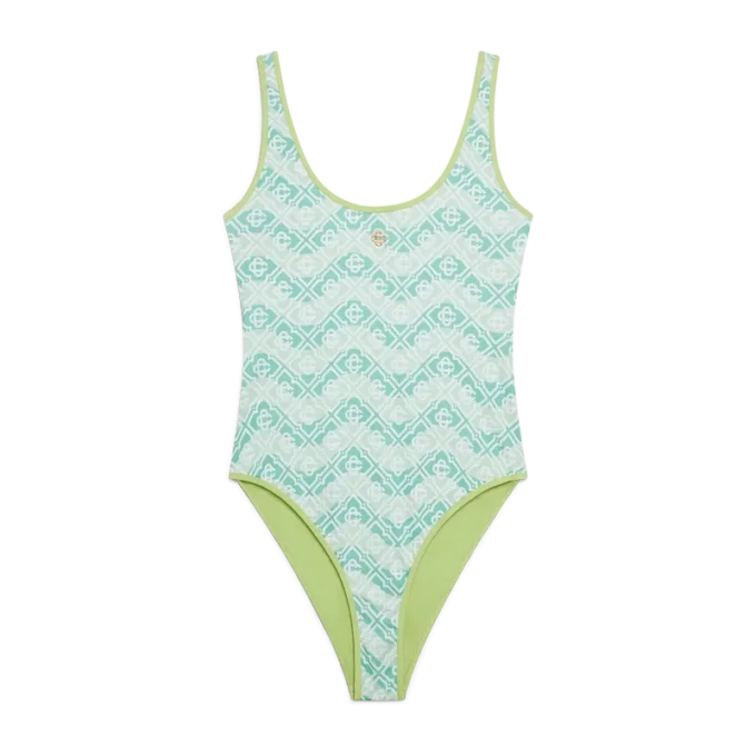 Costume da bagno con monogramma ondulato