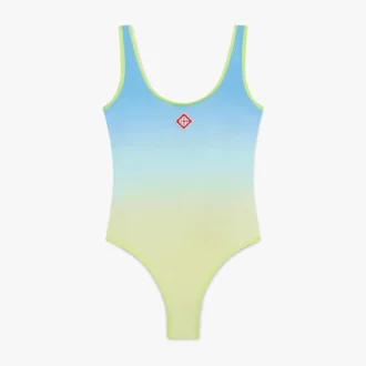 Costume da bagno con sfumature blu e giallo