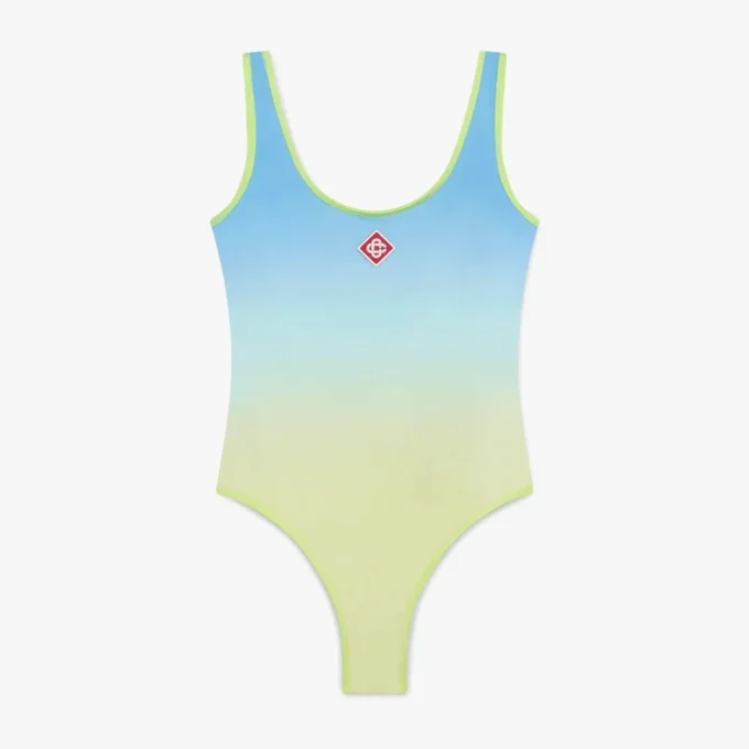 Costume da bagno con sfumature blu e giallo