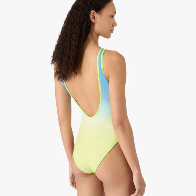 Costume da bagno con sfumature blu e giallo