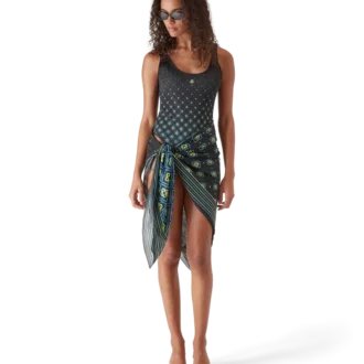 Costume da bagno nero sfumato con monogramma