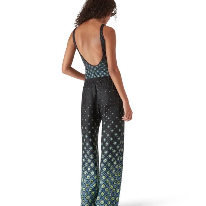 Costume da bagno nero sfumato con monogramma Costume da bagno nero sfumato con monogramma