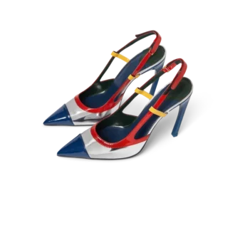 Décolleté con cinturino posteriore e arco cromato