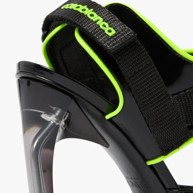 Décolleté Raver in pelle nera