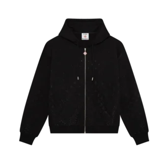 Felpa a maniche lunghe con monogramma in cristalli