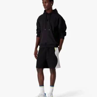 Felpa con cappuccio con stampa floccata del logo Squash