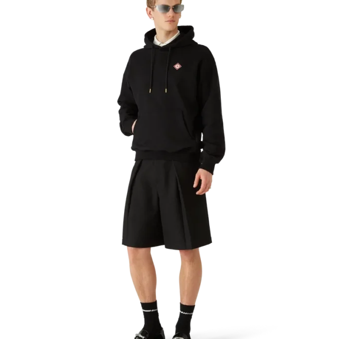 Felpa con cappuccio e logo Diamond