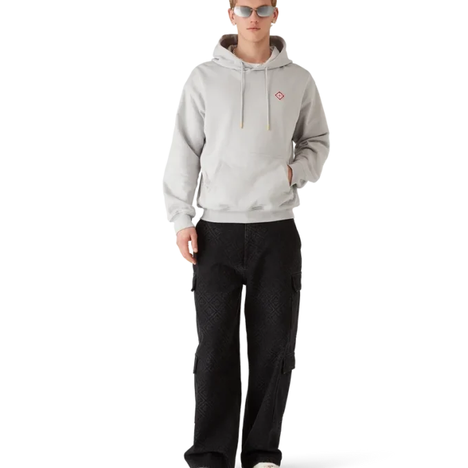 Felpa con cappuccio e logo Diamond