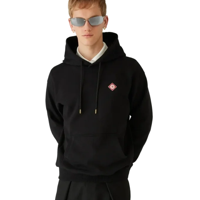 Felpa con cappuccio e logo Diamond