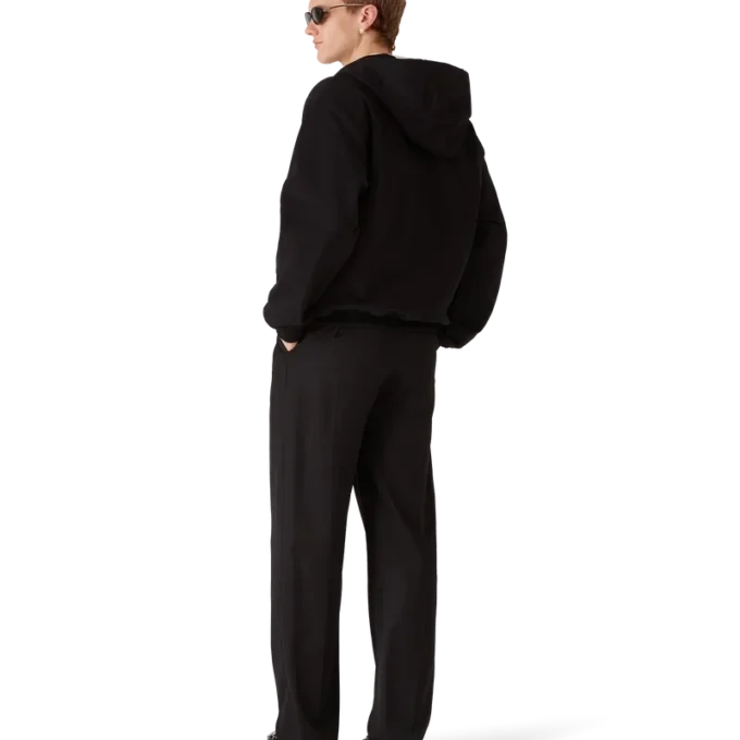 Felpa con cappuccio e zip con logo a rombi