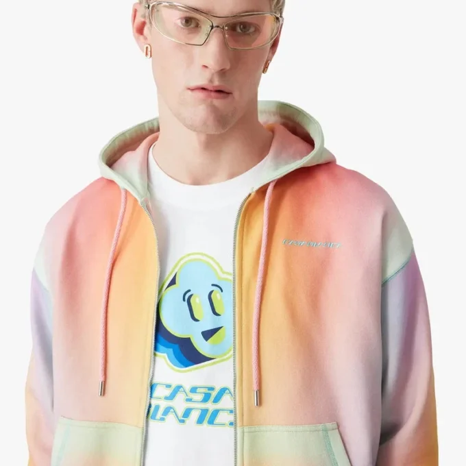 Felpa con cappuccio e zip Glass