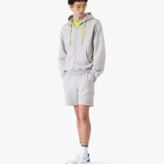 Felpa con cappuccio e zip in misto cashmere